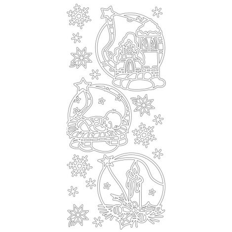 Naklejka Ażurowa "Żłobek/Koło" - Srebrna